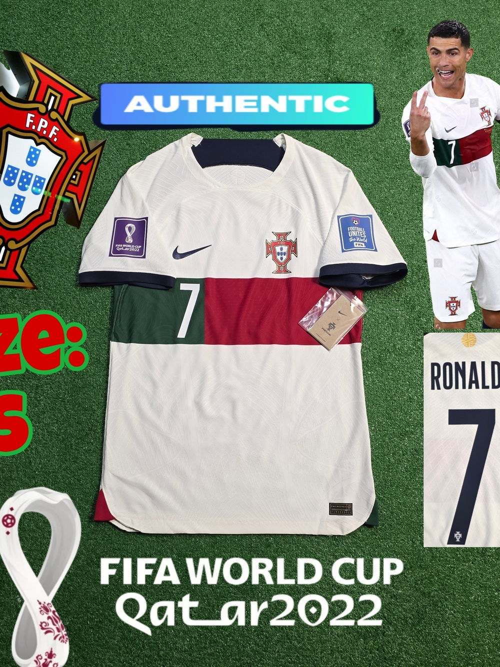 Nike Portugal FPF Cristiano Ronaldo #7 2022/2023 Authentic Away Jersey Qatar WC
